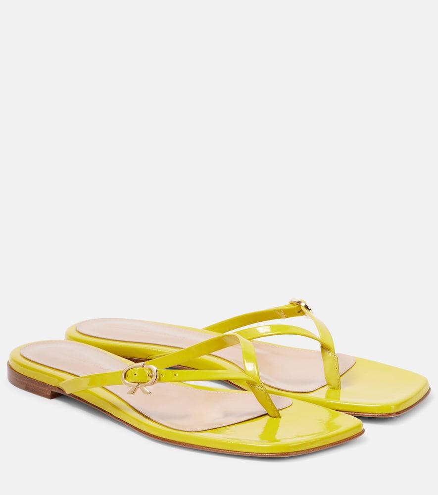 gianvito rossi ribbon patent leather thong sandals
