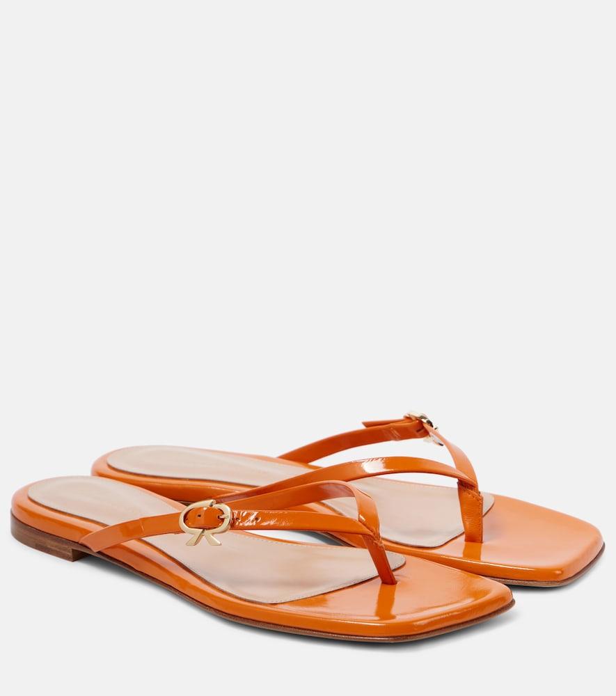 gianvito rossi ribbon patent leather thong sandals