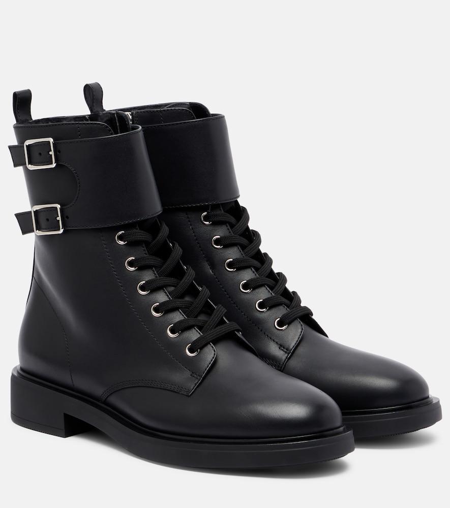 gianvito rossi ripley leather combat boots