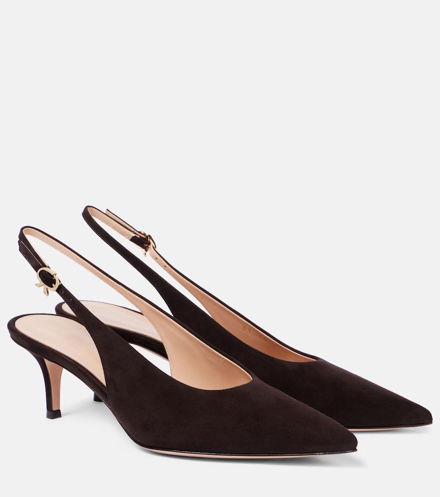 gianvito rossi robbie 55 suede slingback pumps
