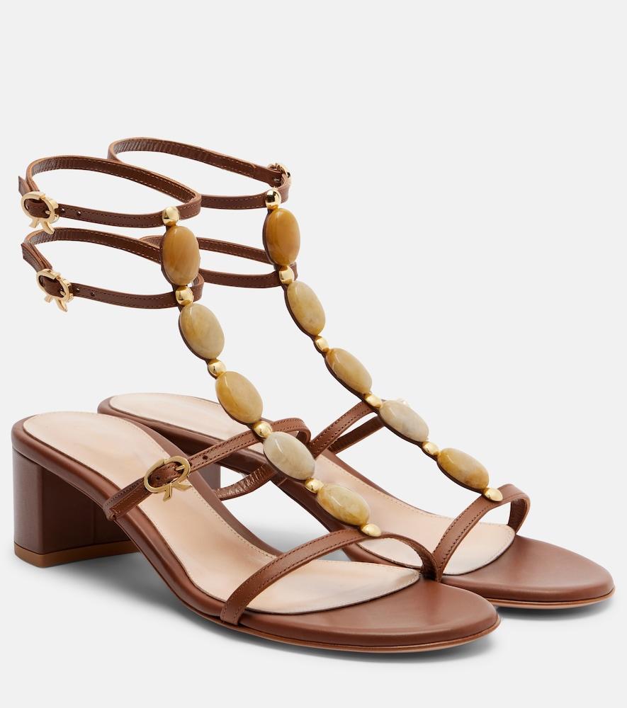 gianvito rossi shanti 45 embellished leather sandals