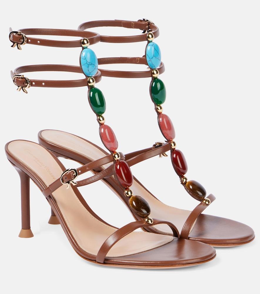 gianvito rossi shanti 70 embellished leather sandals