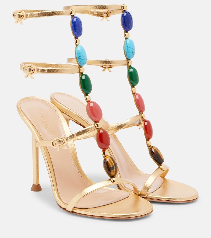 gianvito rossi shanti embellished leather sandals