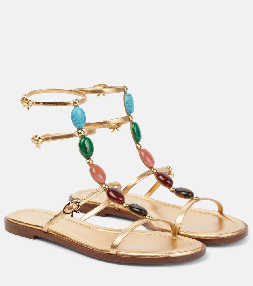 gianvito rossi shanti embellished leather sandals