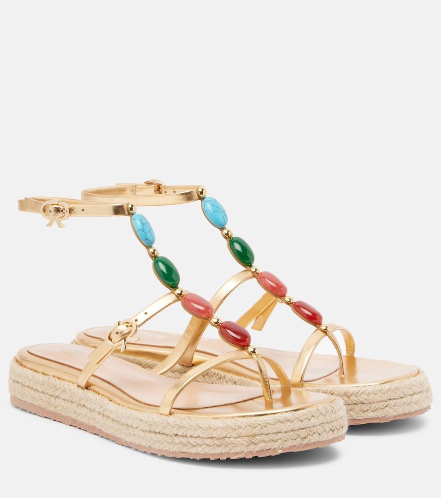 gianvito rossi shanti leather espadrille sandals