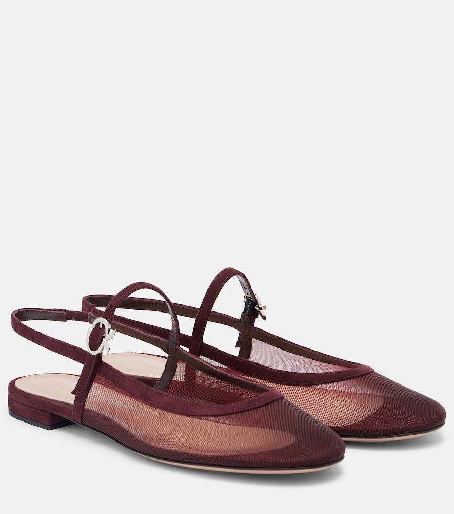 gianvito rossi sling organza ballet flats