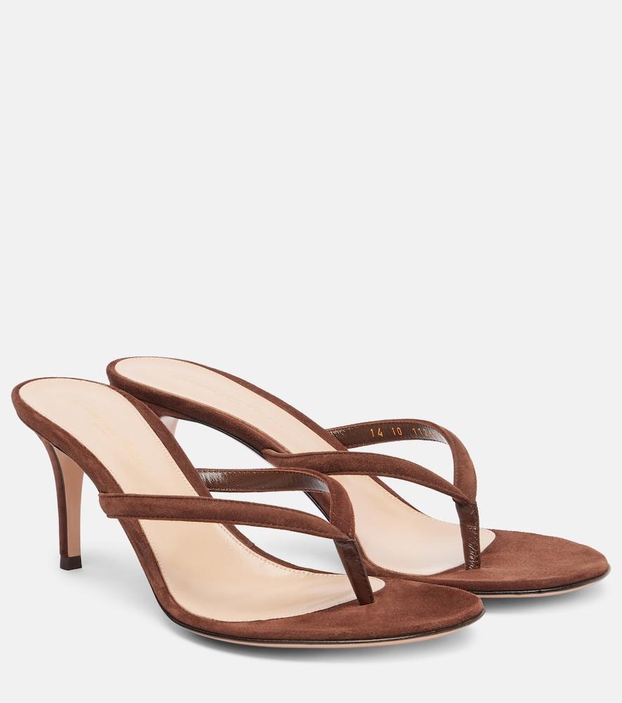 gianvito rossi suede thong sandals