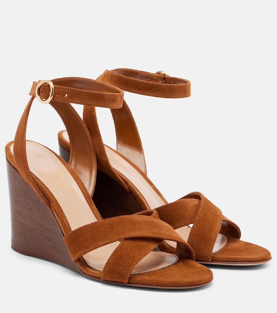 gianvito rossi suede wedge sandals