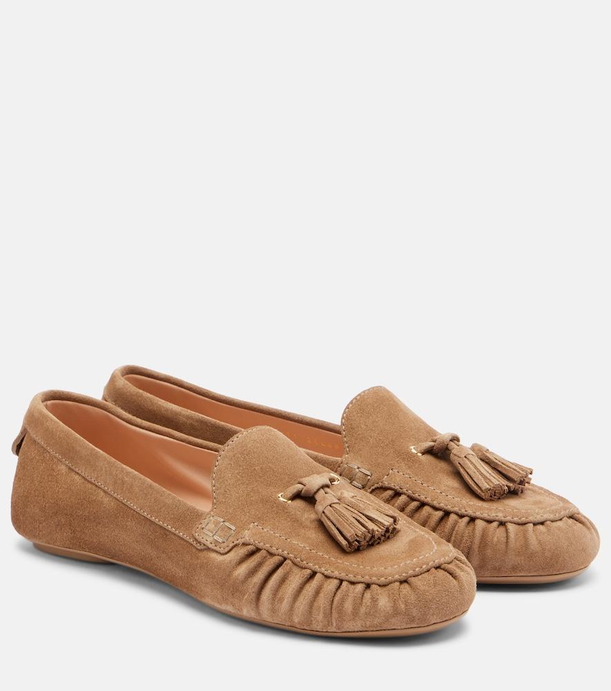 gianvito rossi tasseled suede loafers