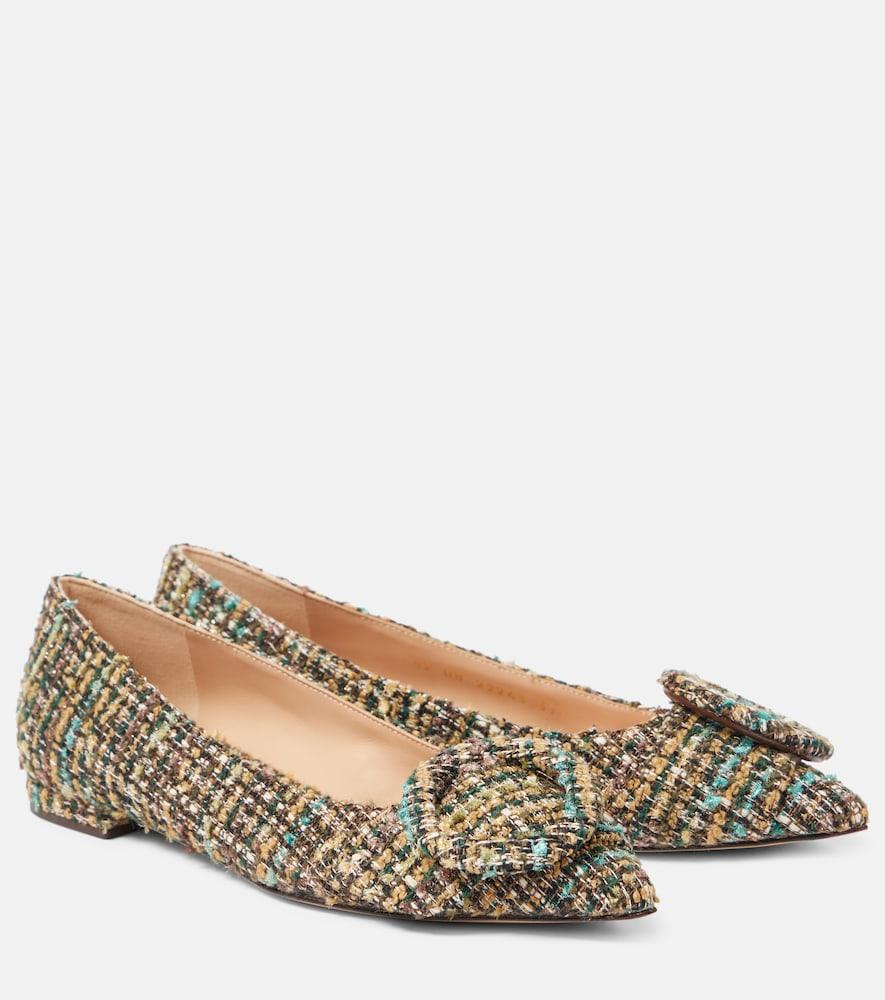 gianvito rossi venezia bouclé ballet flats