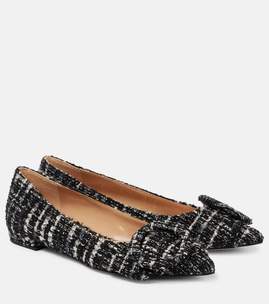 gianvito rossi venezia bouclé ballet flats