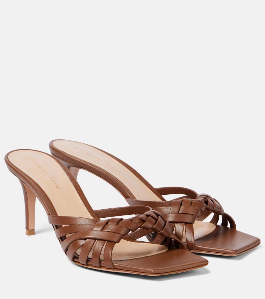 gianvito rossi vyna 70 metallic leather mules