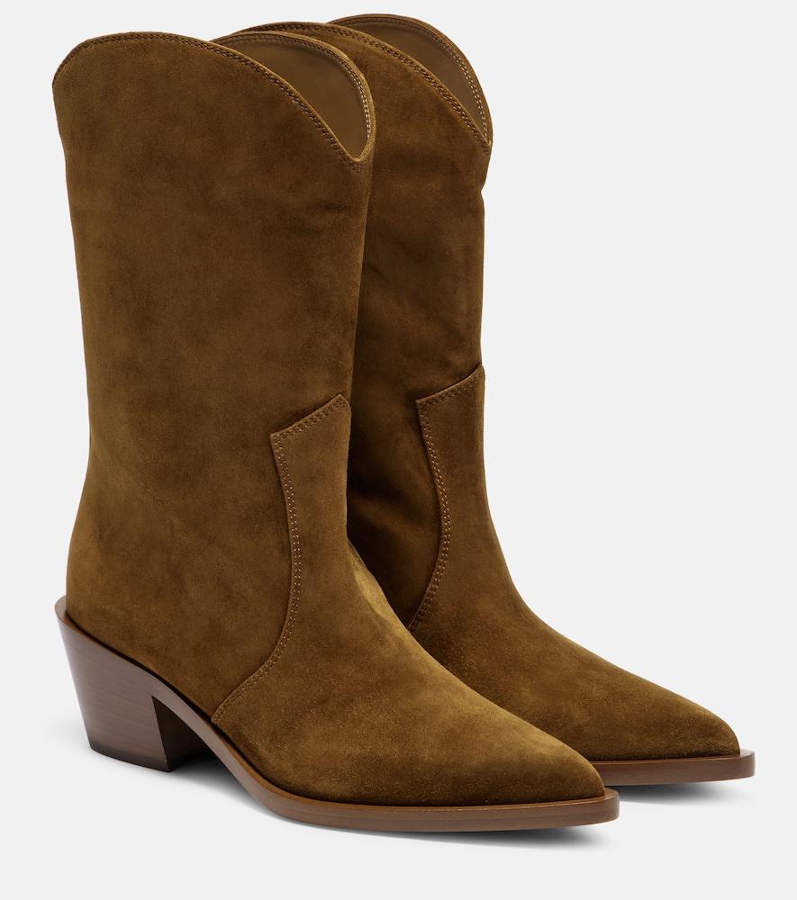 gianvito rossi western 45 suede booties