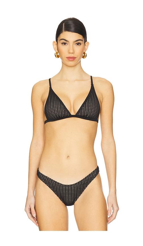 gigi c jamie bikini top in black.