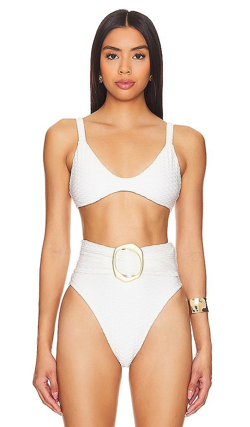 gigi c shay bikini top in white.