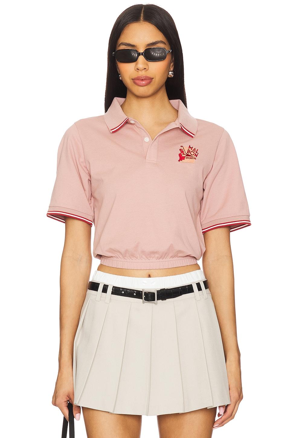gigi cropped short sleeve polo top