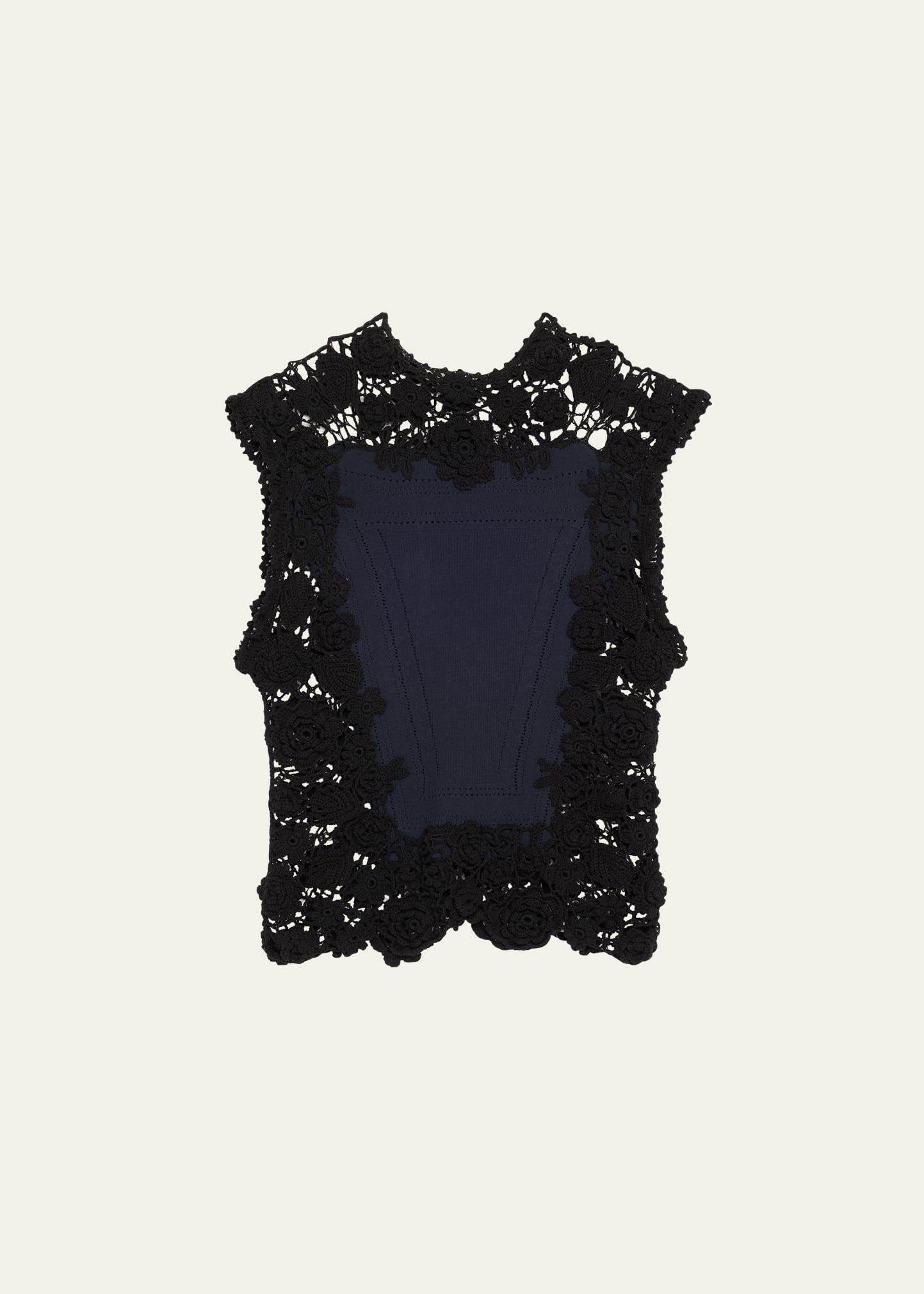 gigi high-neck crochet knit top