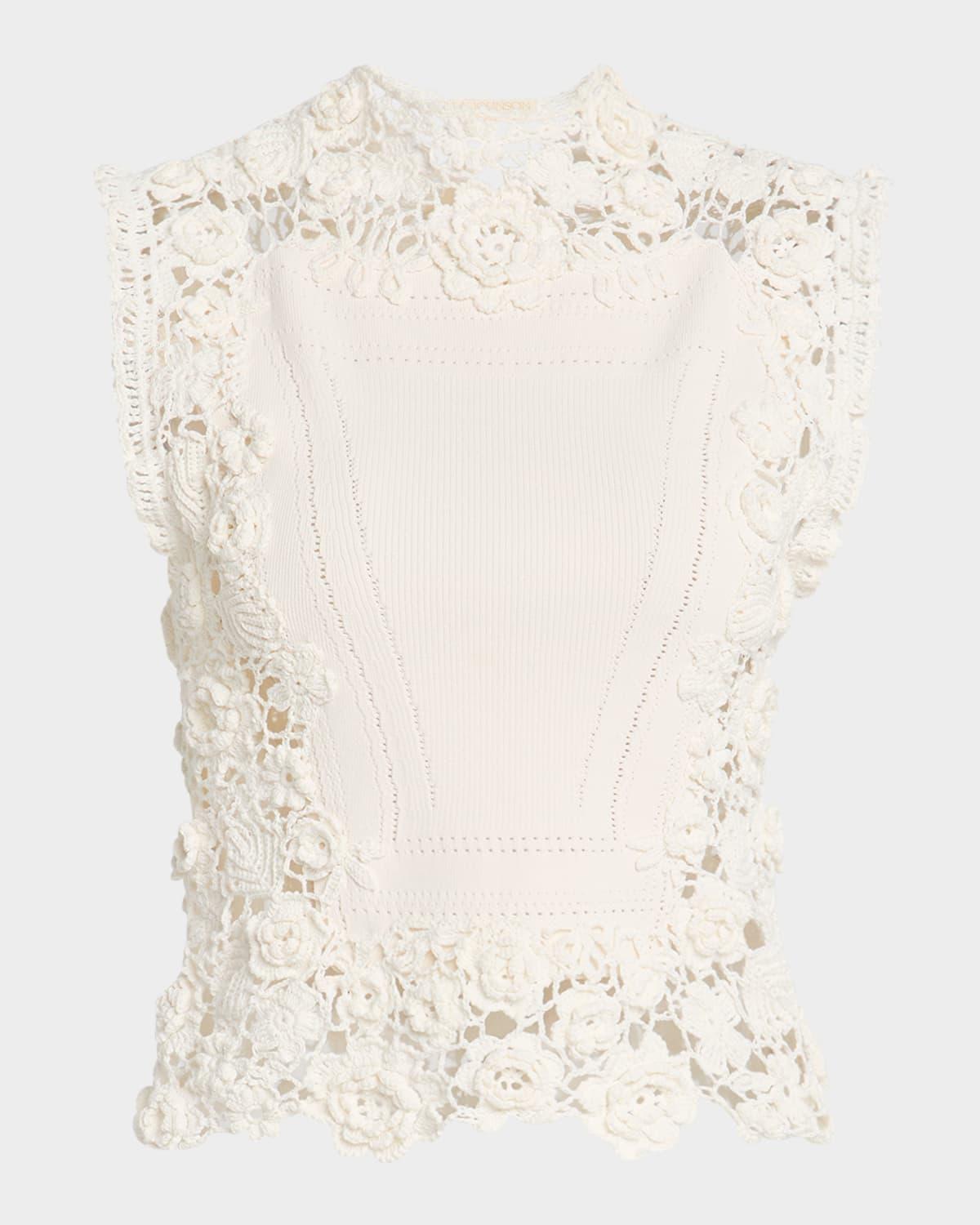gigi high-neck crochet knit top