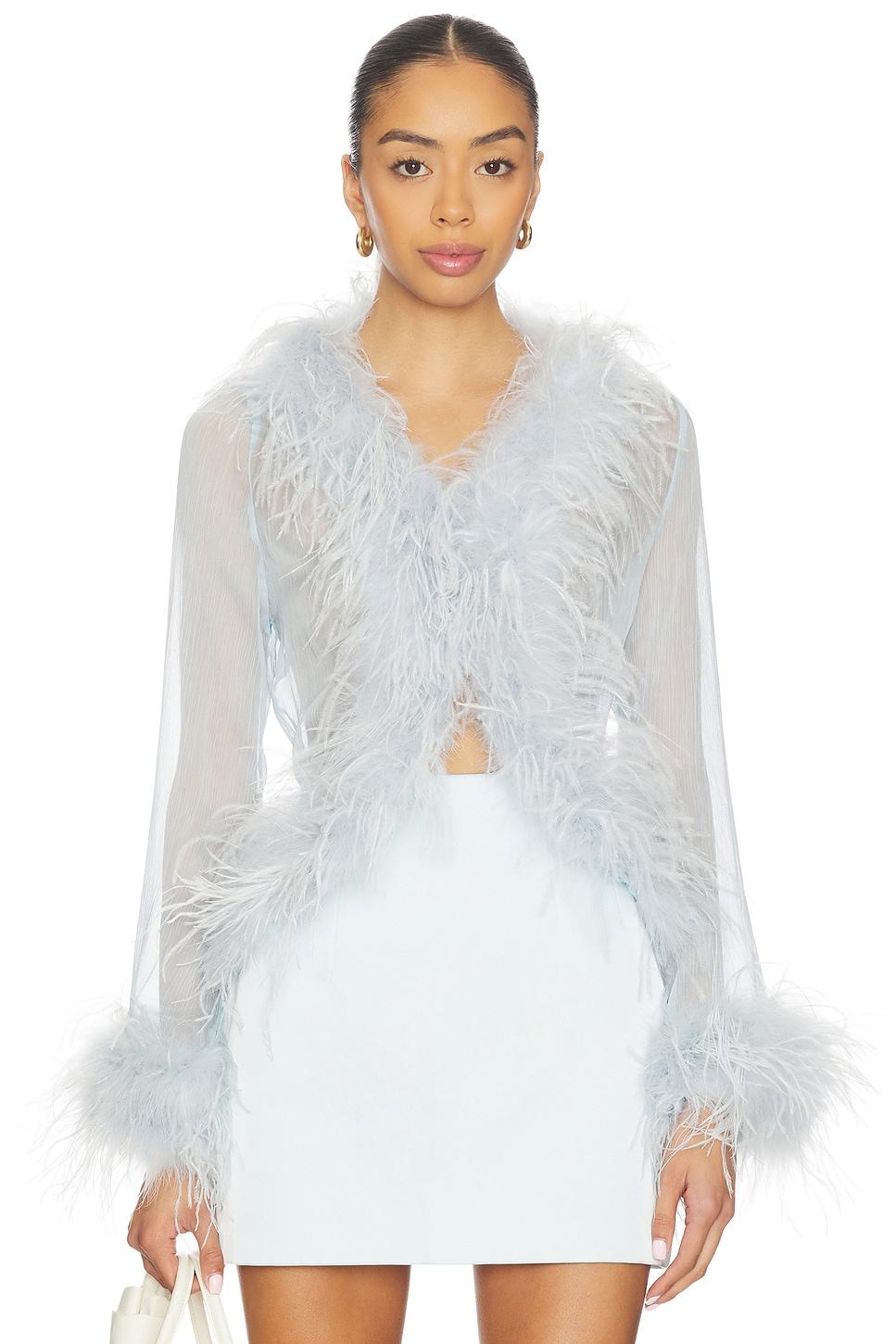 gigi sheer feather blouse