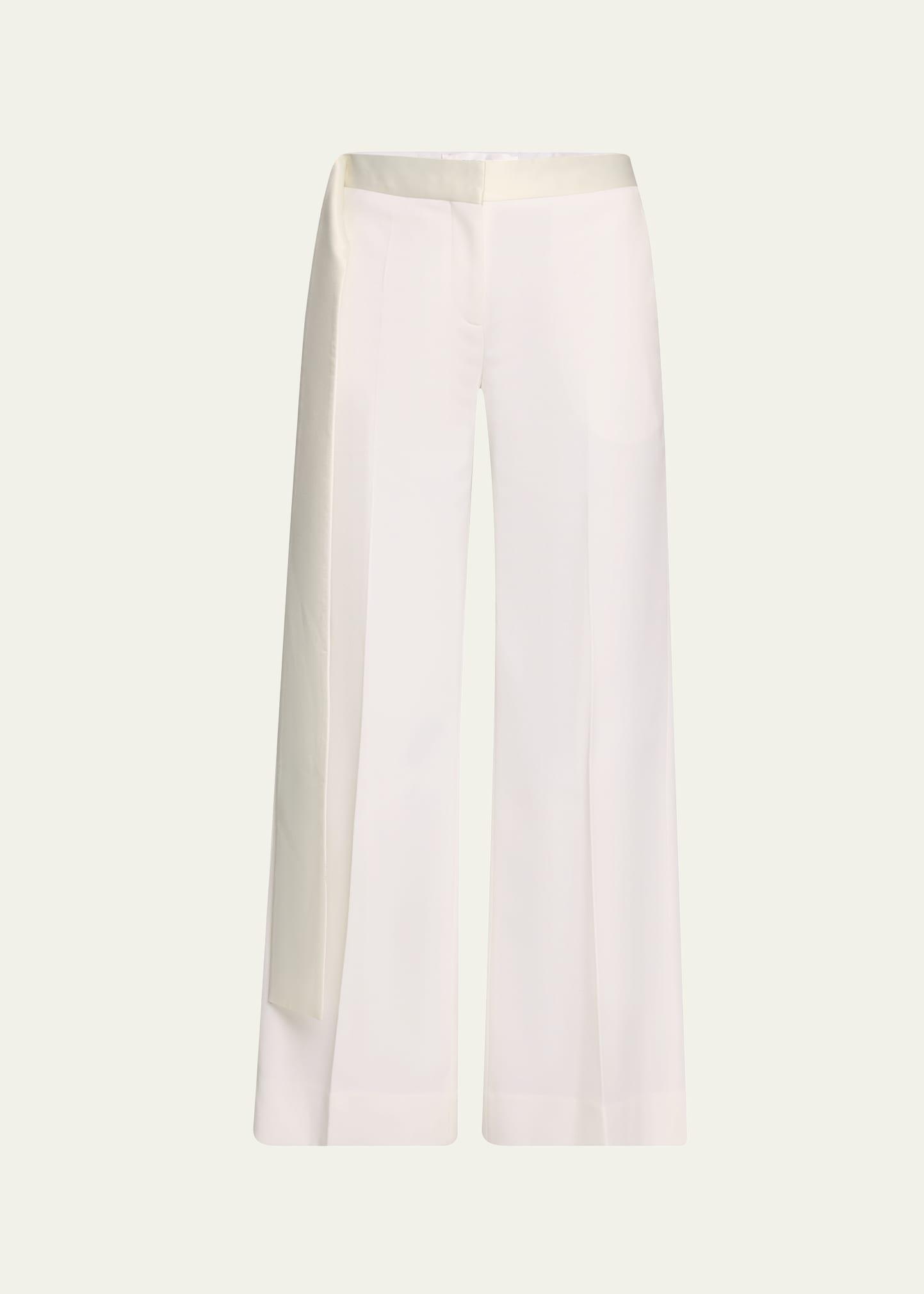 gigi wool-blend satin-trim trousers