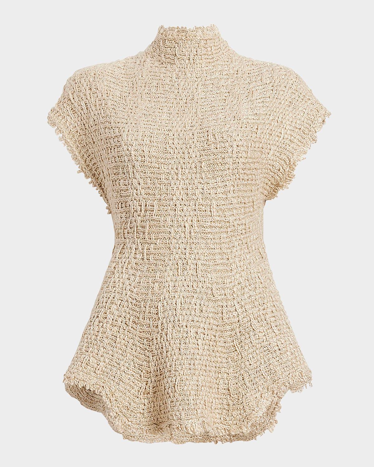 gilles short-sleeve woven peplum top
