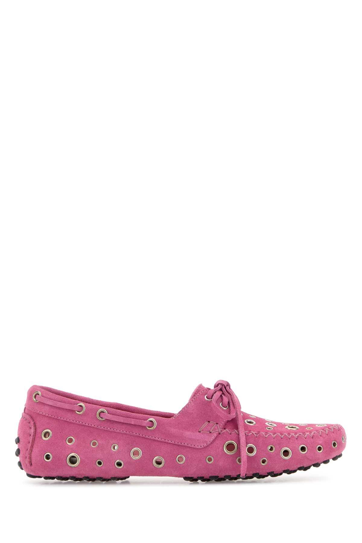 gimaguas pink suede car loafers