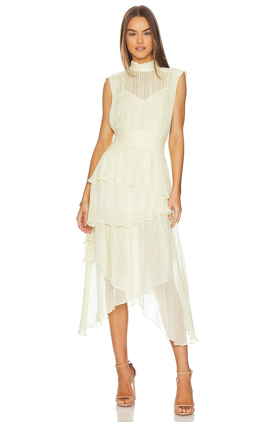 gina ruched midi dress