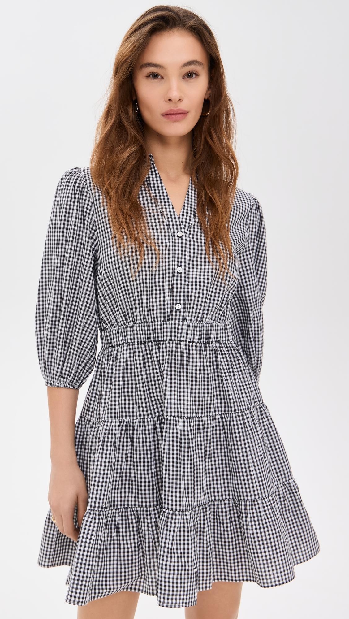 gingham collared dress