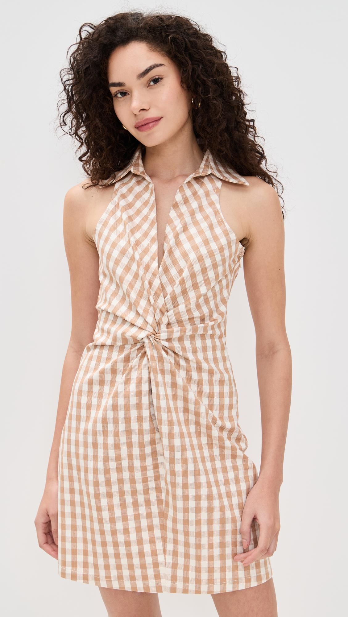 gingham denim sleeveless mckenna dress