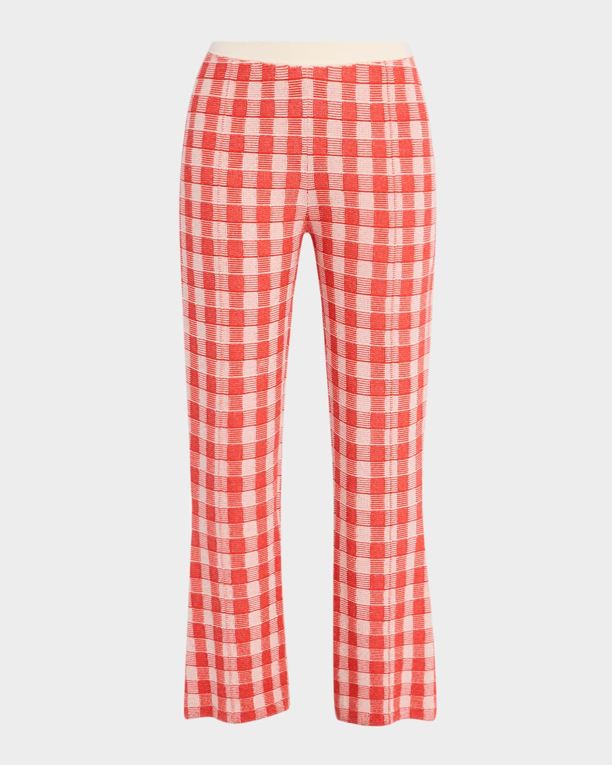gingham flare pants