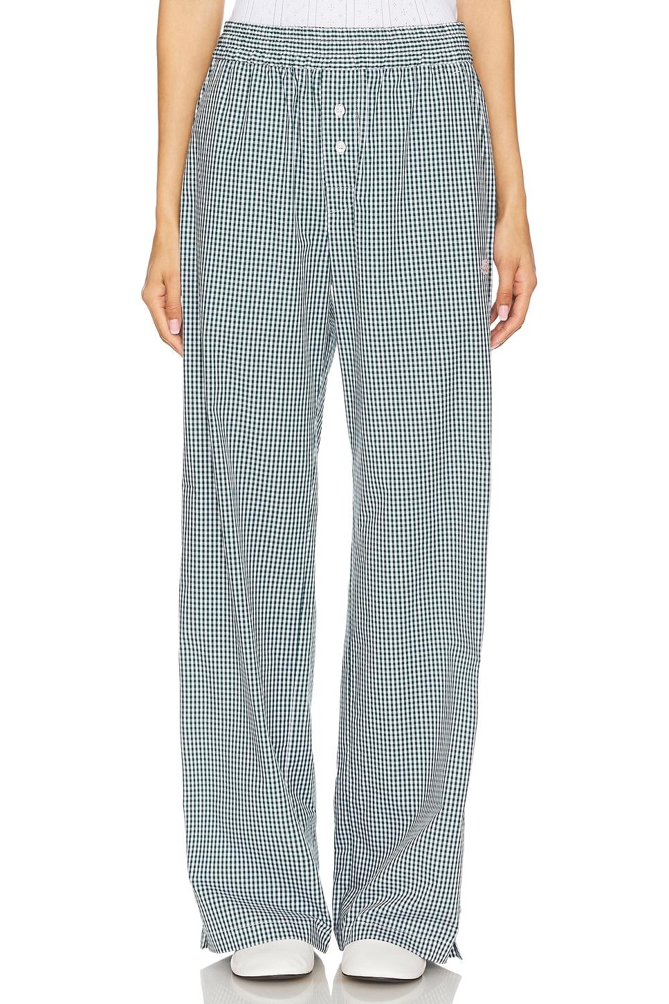 gingham logo trousers