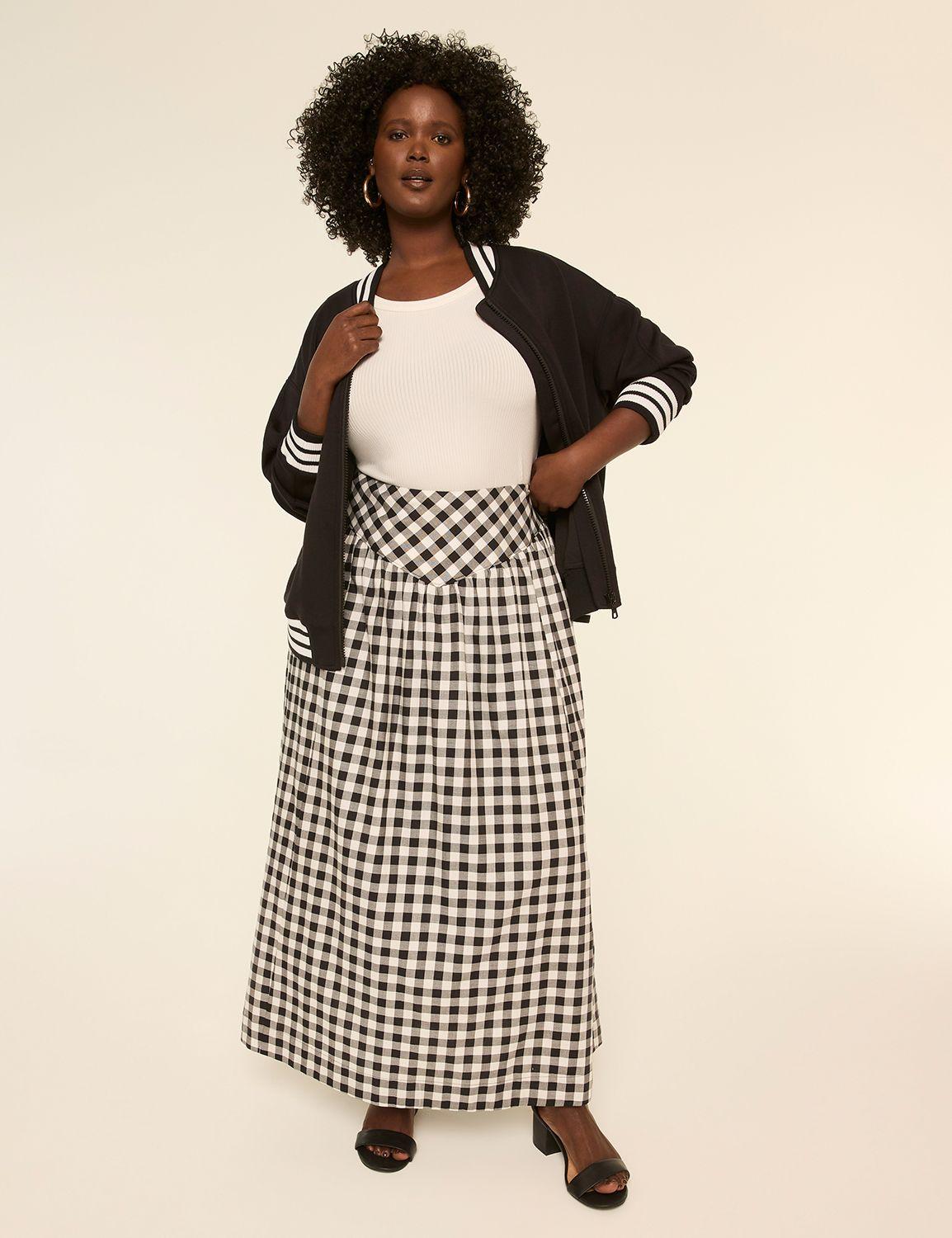 gingham maxi skirt