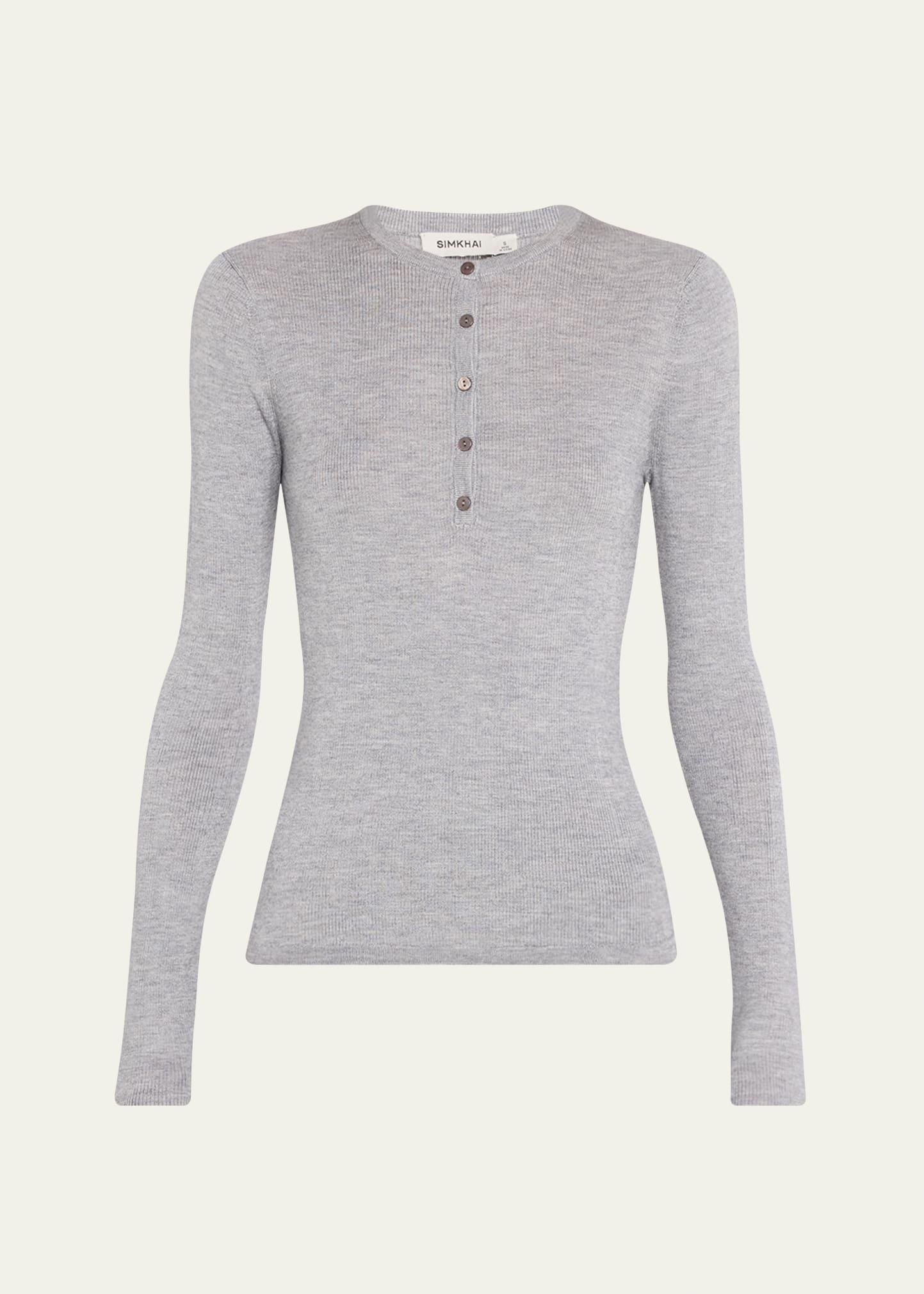 giorgia silk and cashmere henley top