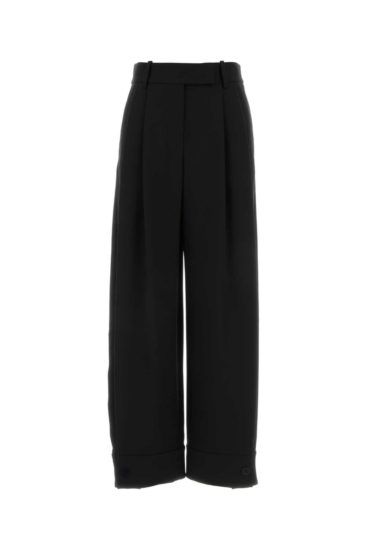 giorgio armani black crepe wide-leg pant