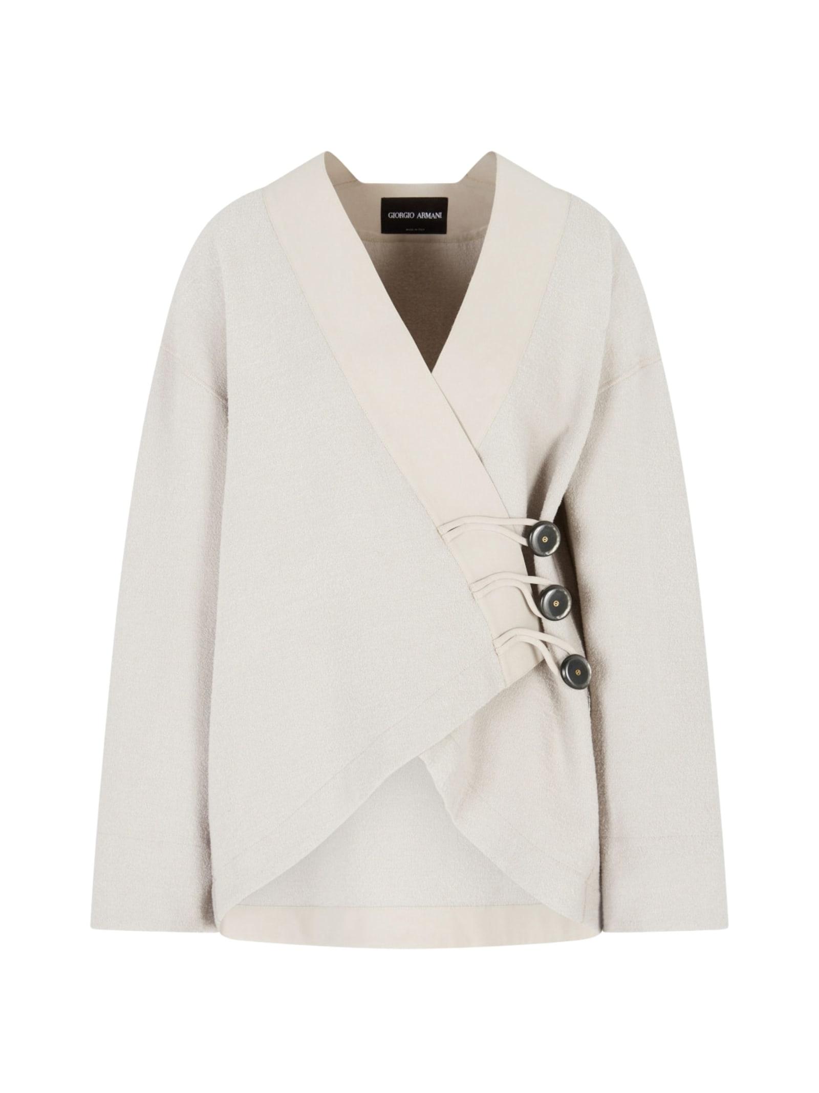 giorgio armani caban with side tie fastening