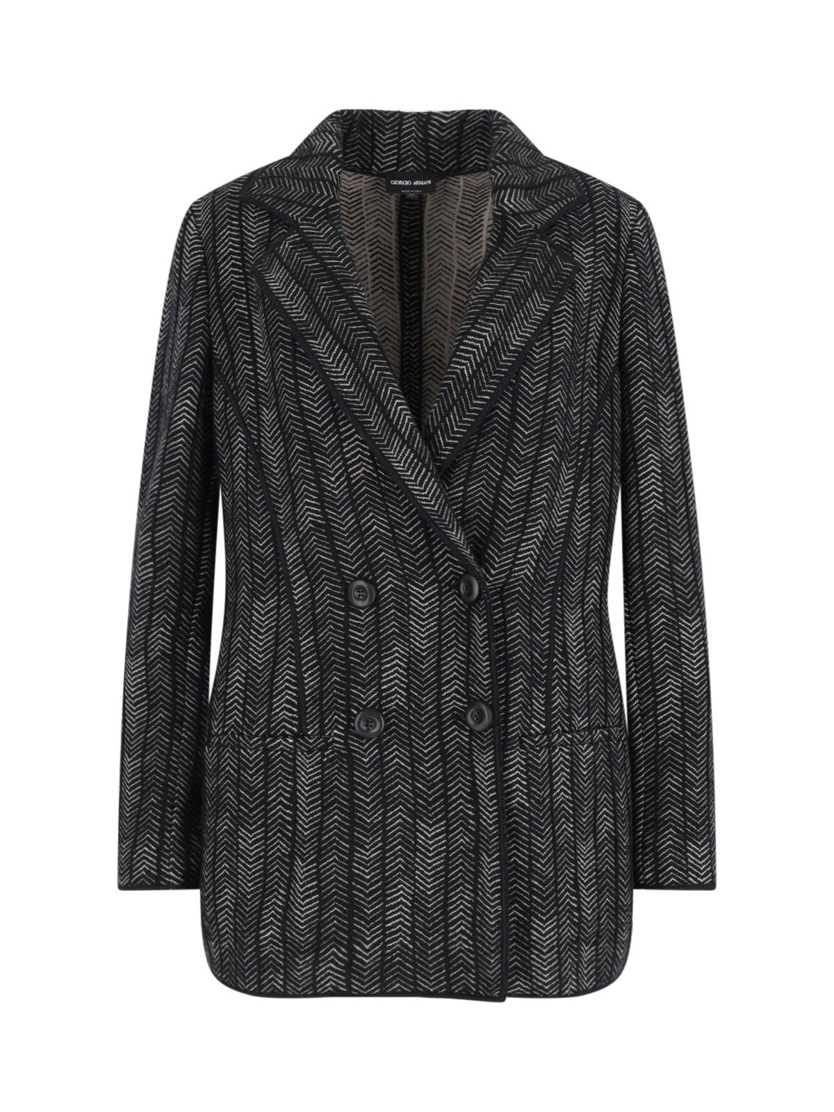giorgio armani double-breasted cashmere and viscose blazer