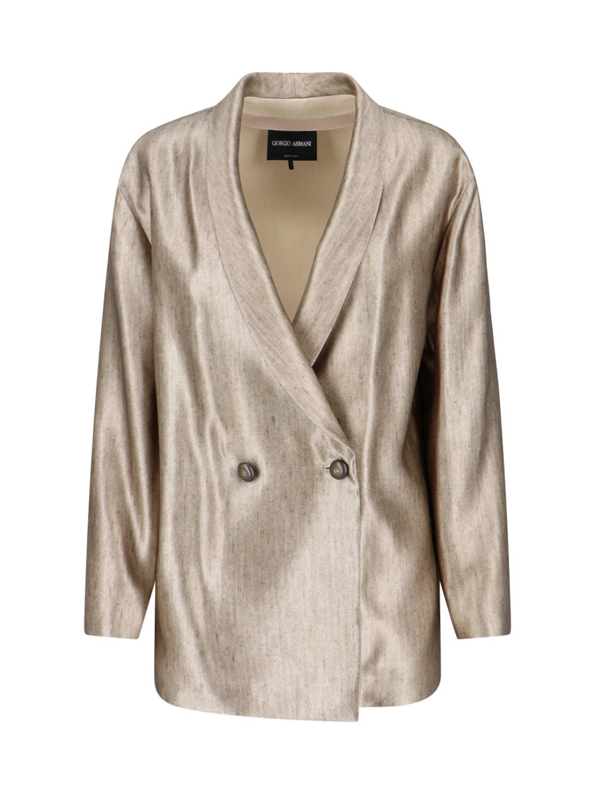 giorgio armani double-breasted silk blazer