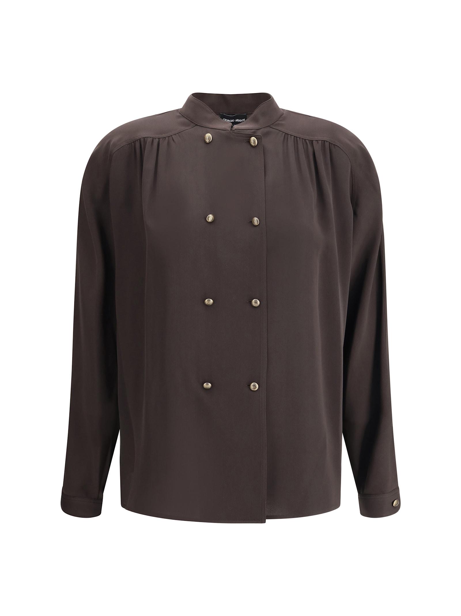 giorgio armani doublebreasted silk shirt