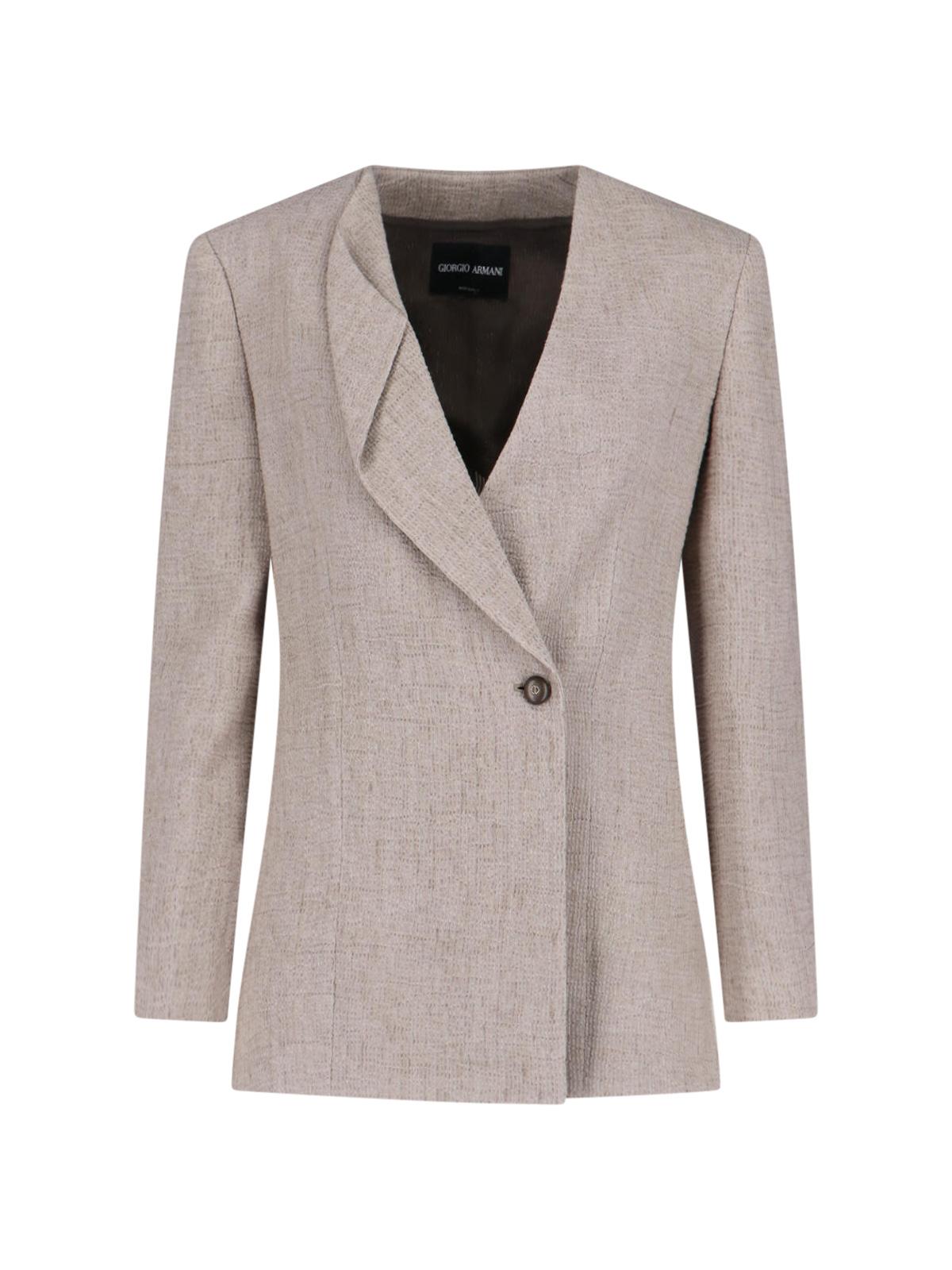 giorgio armani jackets beige linen - women