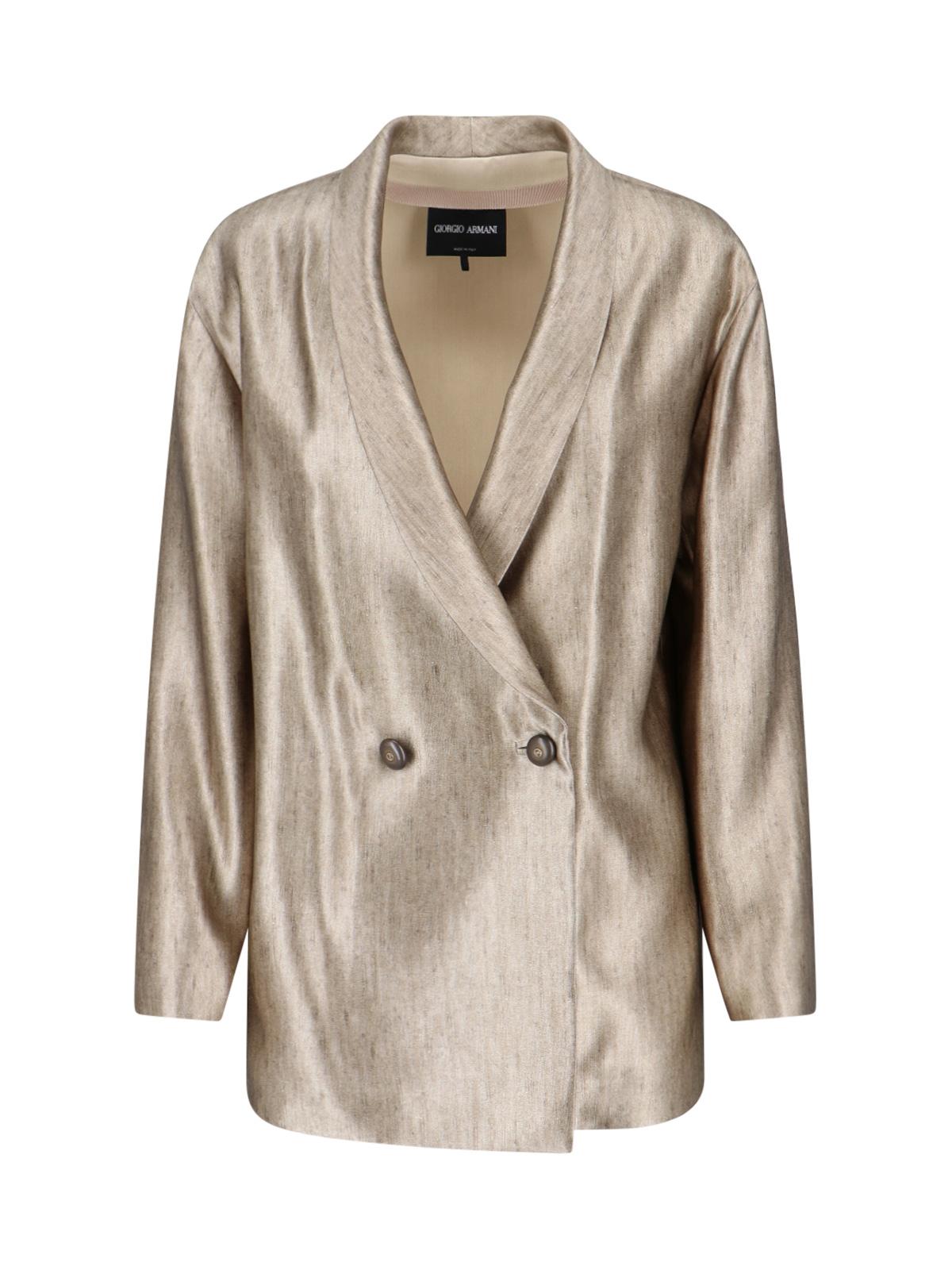 giorgio armani jackets grey silk - women