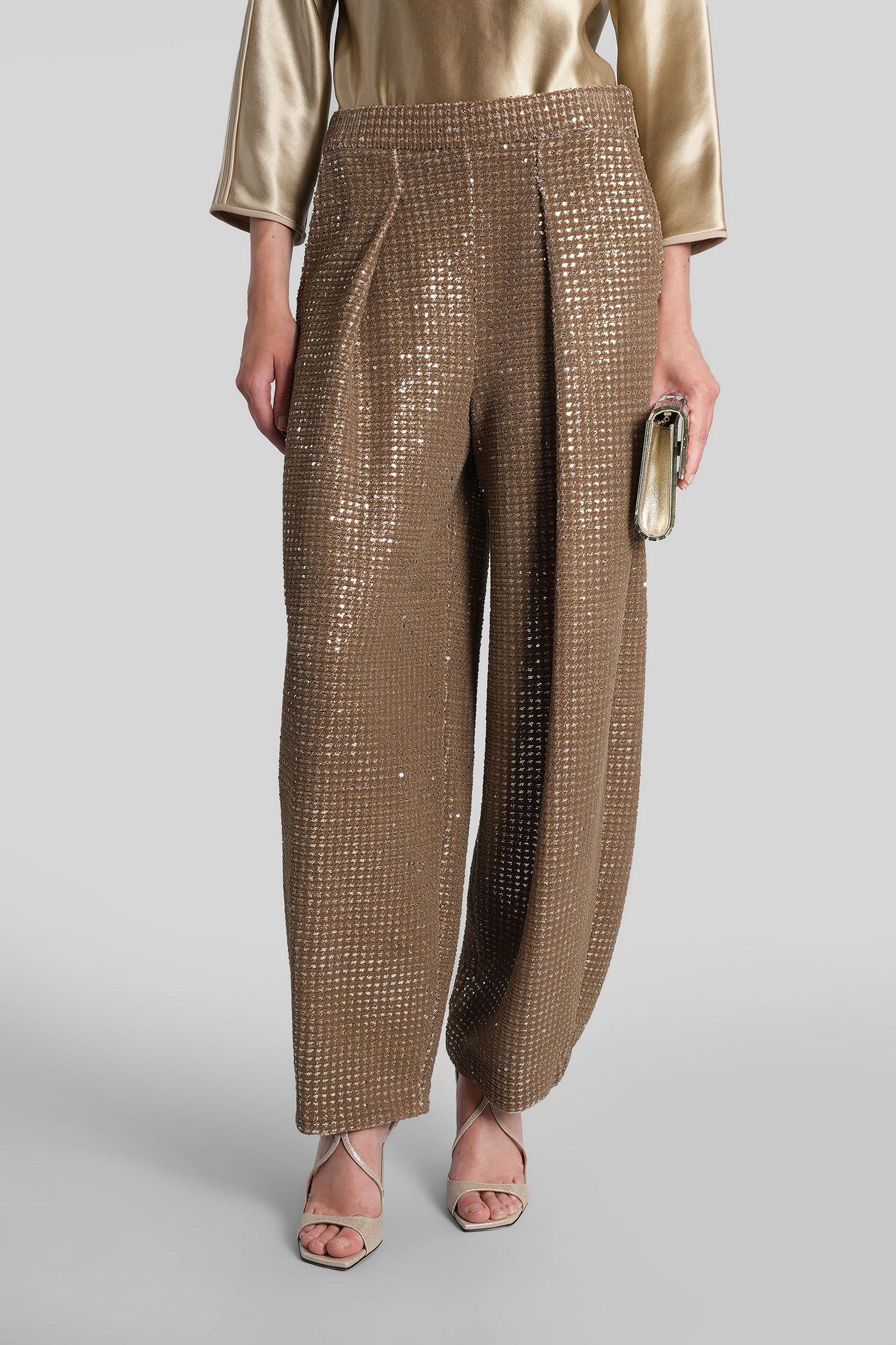 giorgio armani pants in beige polyester