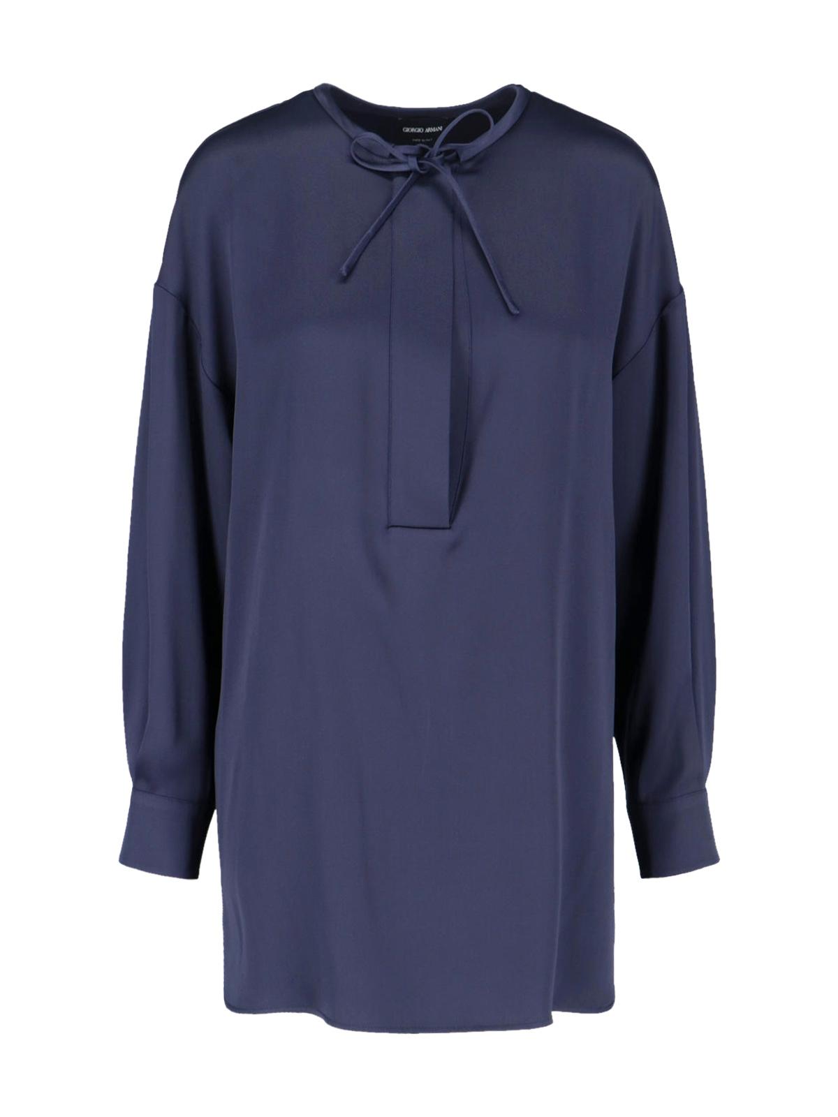 giorgio armani shirts blue silk - women
