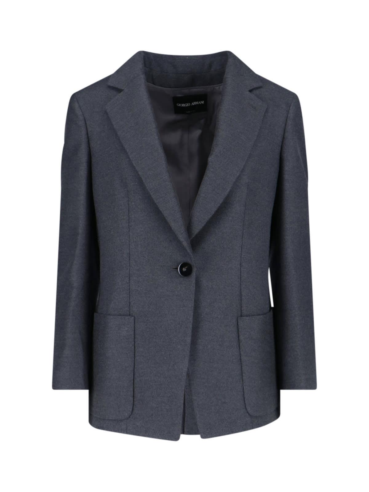 giorgio armani single-breasted silk blazer