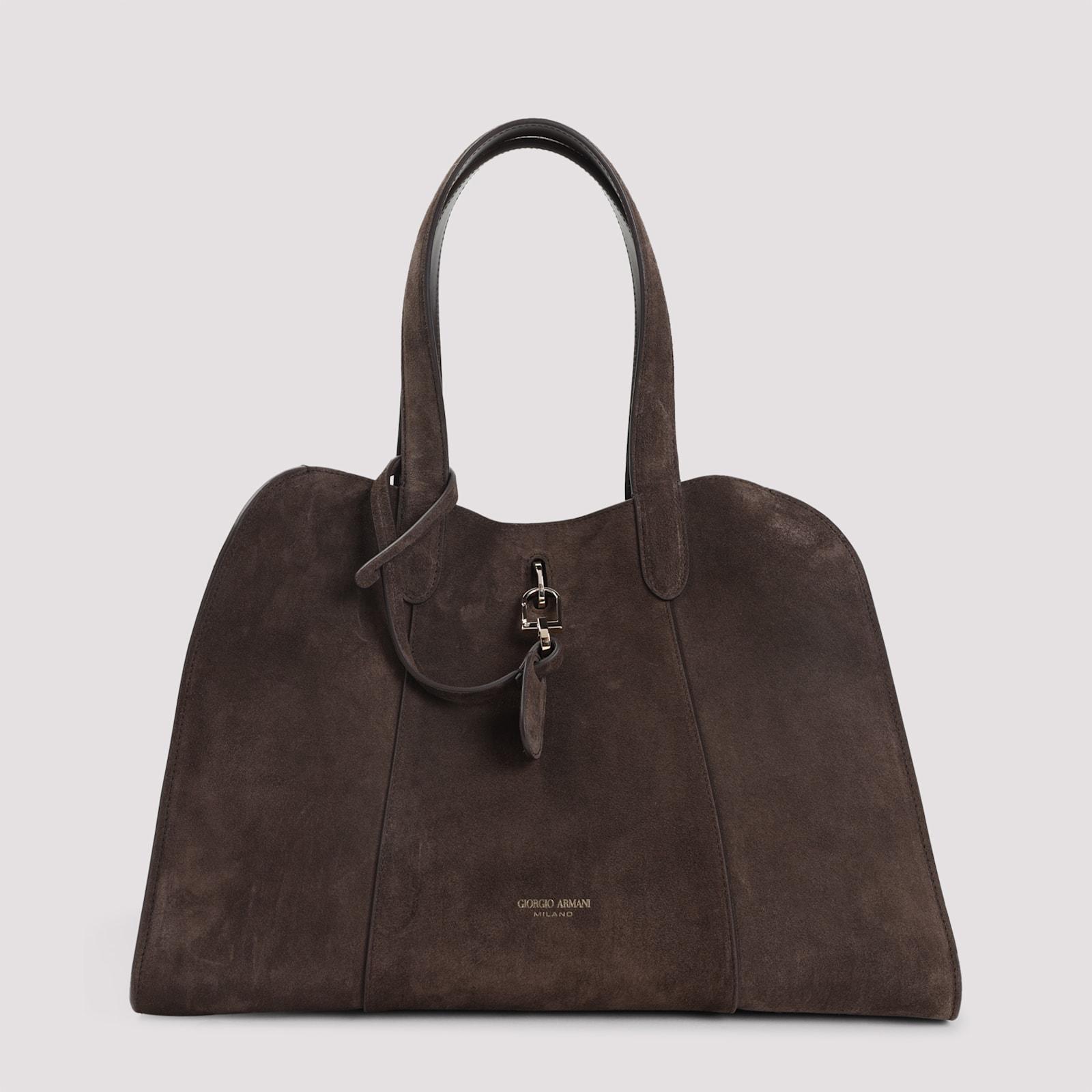 giorgio armani suede calf leather handbag