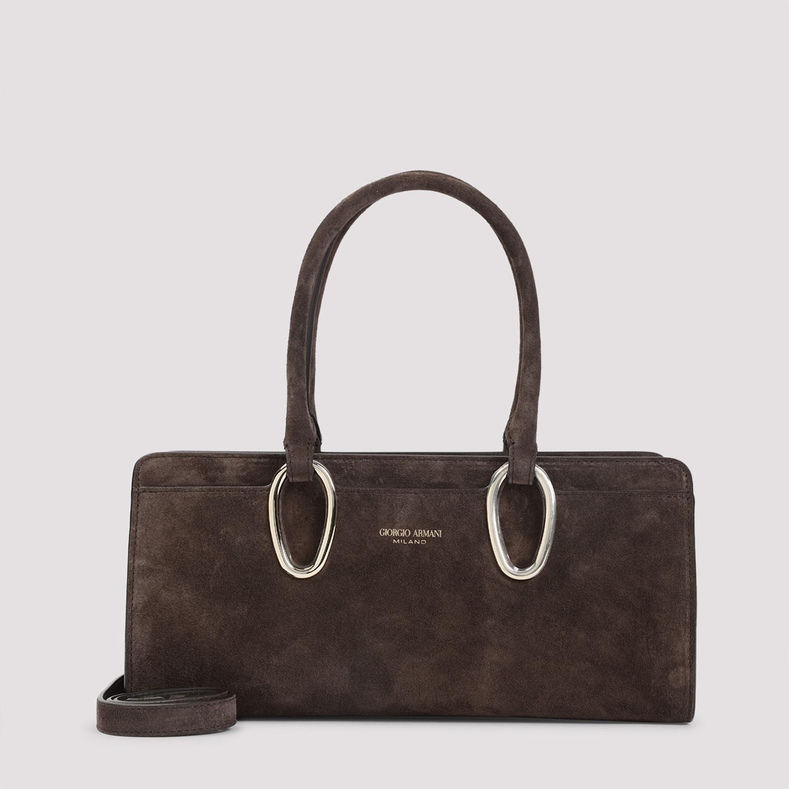 giorgio armani suede calf leather shoulder bag