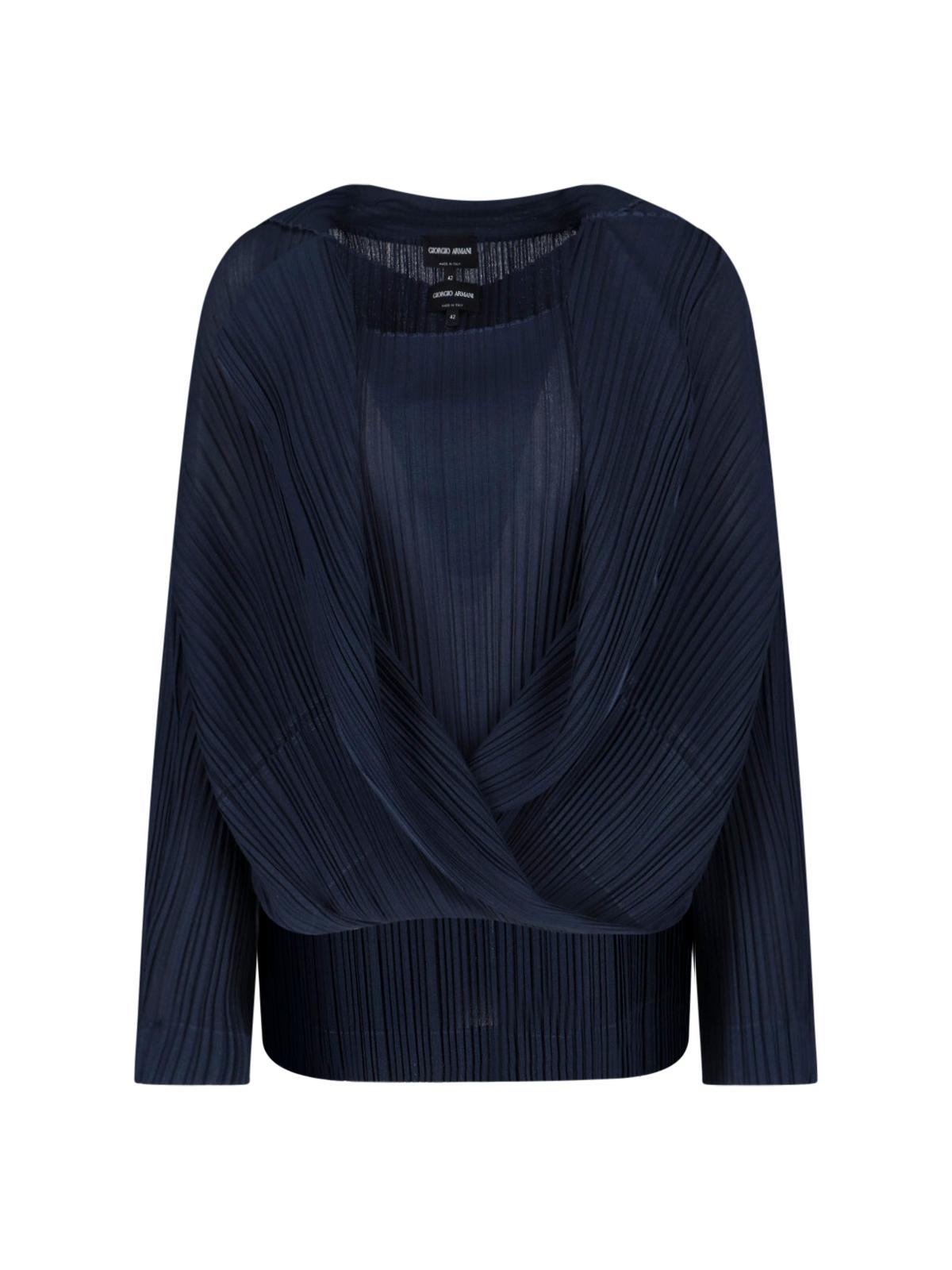 giorgio armani sweaters blue polyester - women