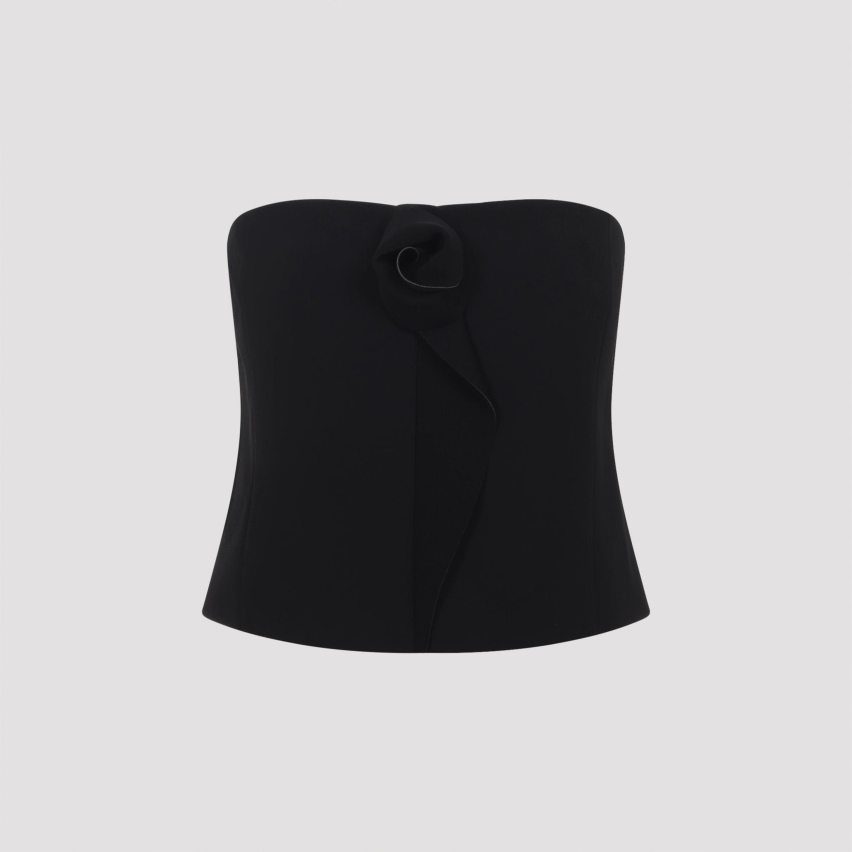 giorgio armani top black silk - women