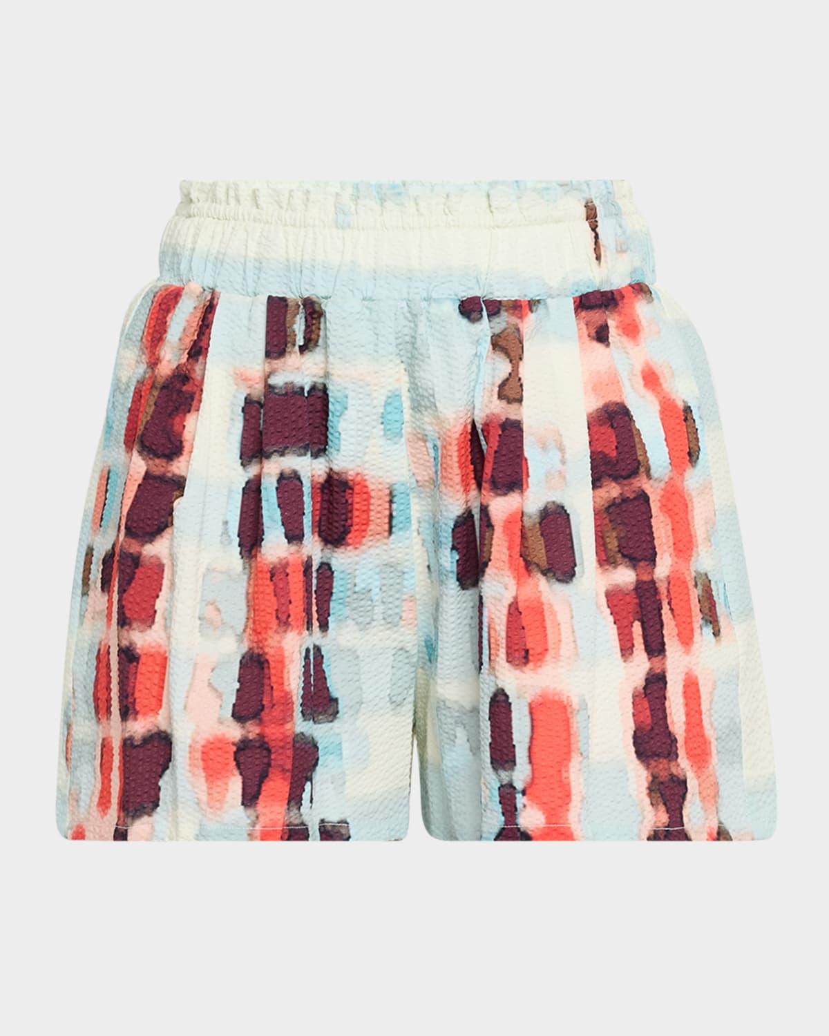 giorgio printed cotton-stretch pull-on shorts