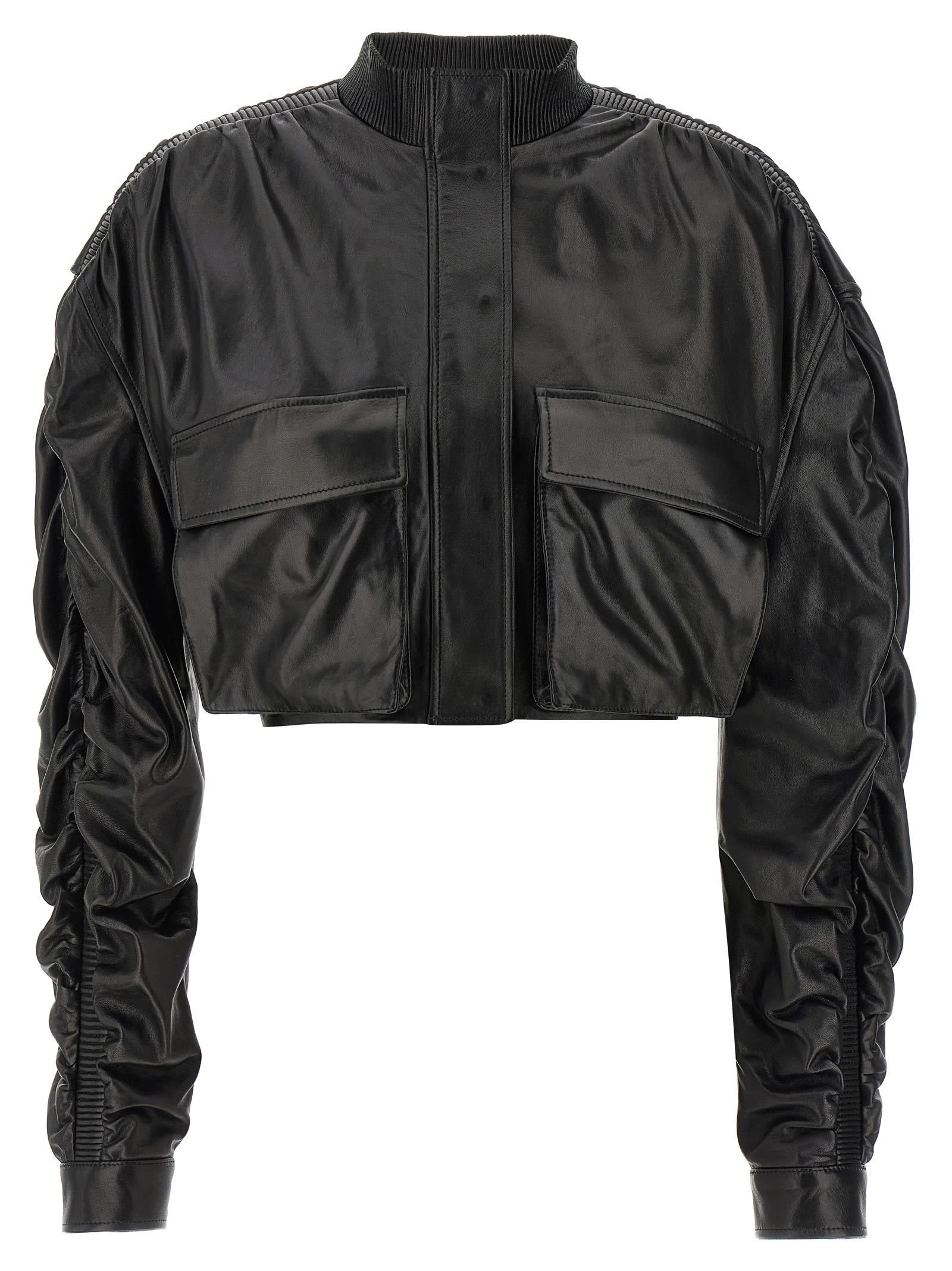 giovanni bedin cropped bomber jacket