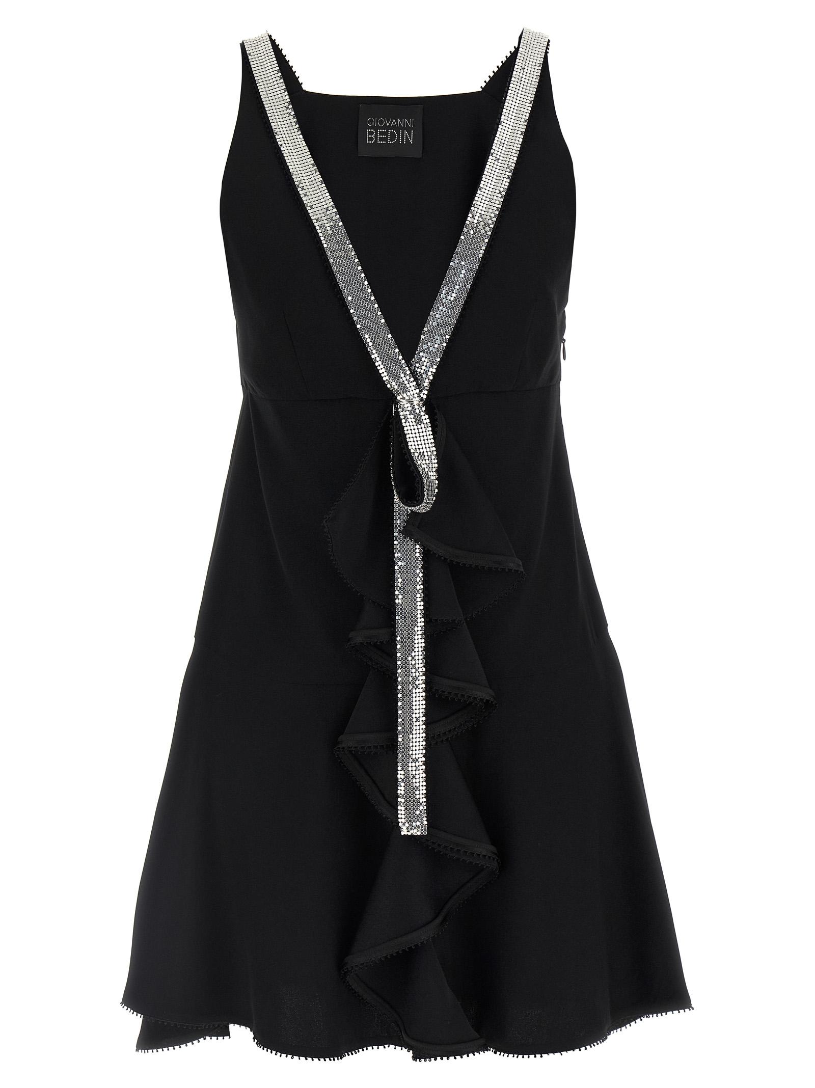 giovanni bedin studded ribbon dress black viscose - women